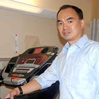 Scientist wearing activity tracker