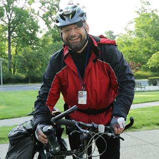 Dr. Brooks aboard his bike