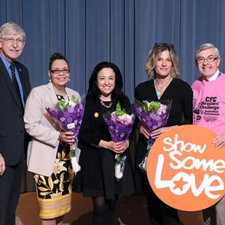 Collins and Koroshetz with Debra Gale, Monica Hanson and Christine Brake.