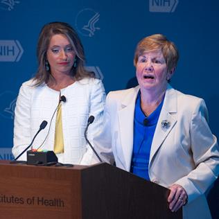 Dr. Alyssa Brooks and Dr. Nancy Ames at rounds