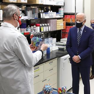 In lab are Graham, President Biden, Fauci, Zients, Corbett and Collins. 