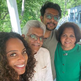 A selfie featuring Turner and the Ambudkar family