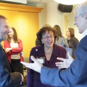 Lowy, Lowey and Hodes smile as they chat