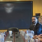 NIH leadership sits at a conference table with Price