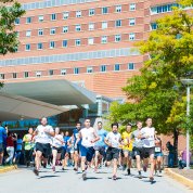 Runners leave the starting line