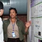 Lee discusses her poster