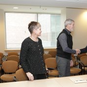 Azar meets patient Dr. Patrick Coughlin and his wife.