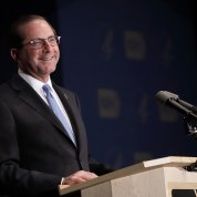 Alex Azar at the podium