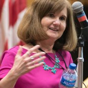 Dr. Catherine Stoney moderates a session.