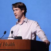 Dr. Phillippy speaks at podium.