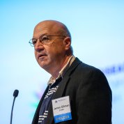 Clinical Center CEO Dr. James Gilman speaks