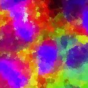 Stem cells look like green, blue red and yellow dots. 