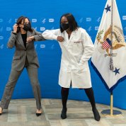 Harris greets Corbett