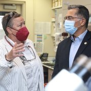 Hollingshead chats with Becerra.