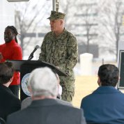 Switzer at the podium