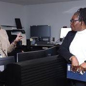 McGowan speaks while Farrier listens