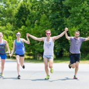 Runners enjoyed perfect weather for a break outdoors.