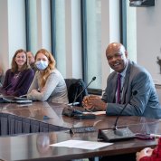 Johnson speaks at the event
