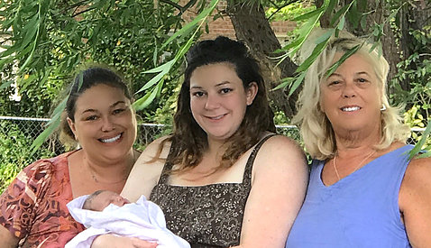Murphy with her daughter Victoria, baby granddaughter Olivia and her mother, Theresa