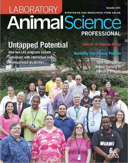 Magazine cover with large group photo