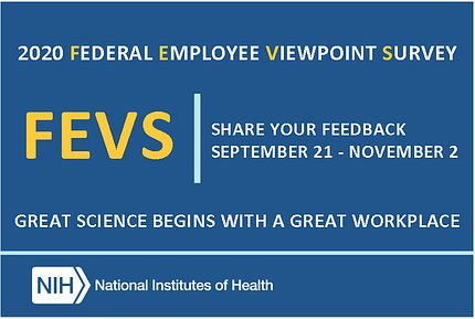 A poster reminds people to share feedback, take the employee viewpoint survey.