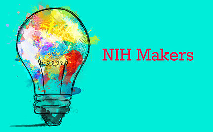 NIH Makers logo featuring a lightbulb and the words NIH Makers