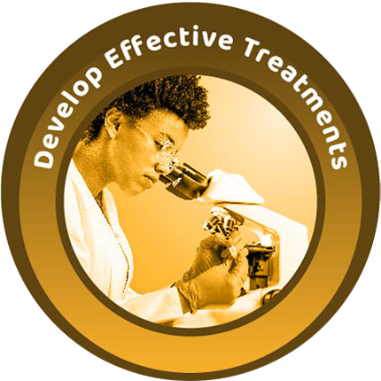 icon from national cancer plan features Black woman looking into microscope