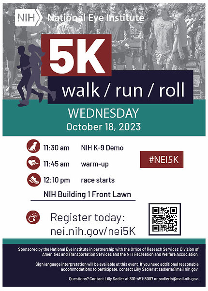 Flyer advertising the NEI walk/run/roll and other events