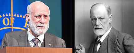 headshots side by side of Cerf and Freud, two bearded men with neatly trimmed facial hair