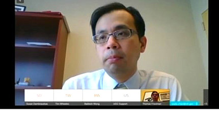 Dr. Chien speaks during an online lecture