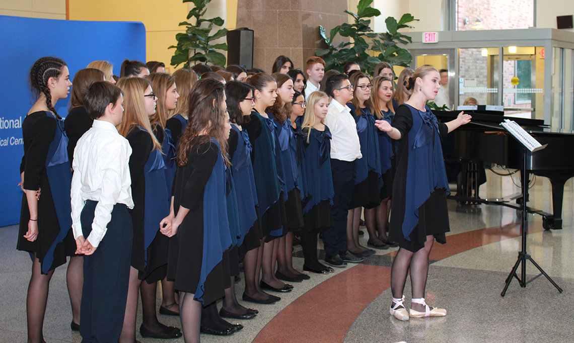 Girls choir sings at NIH.