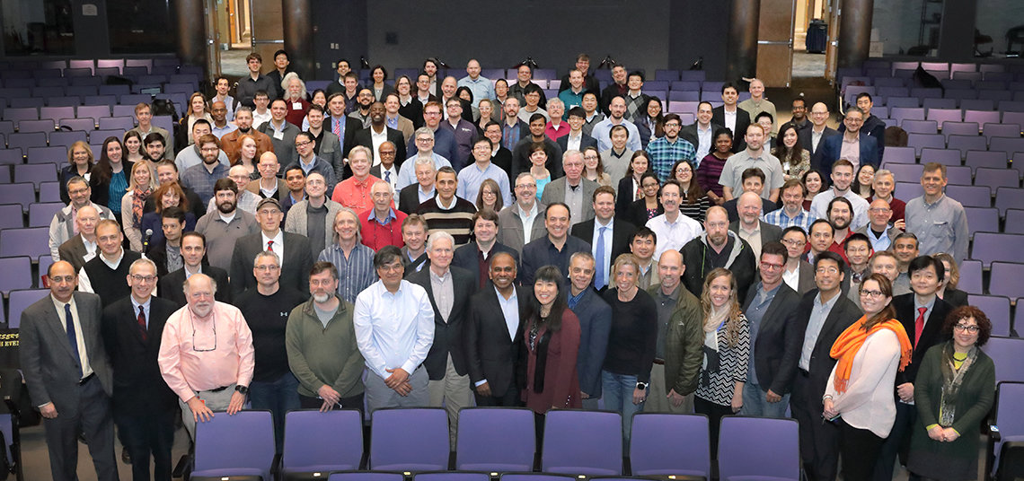 Large group of visiting researchers