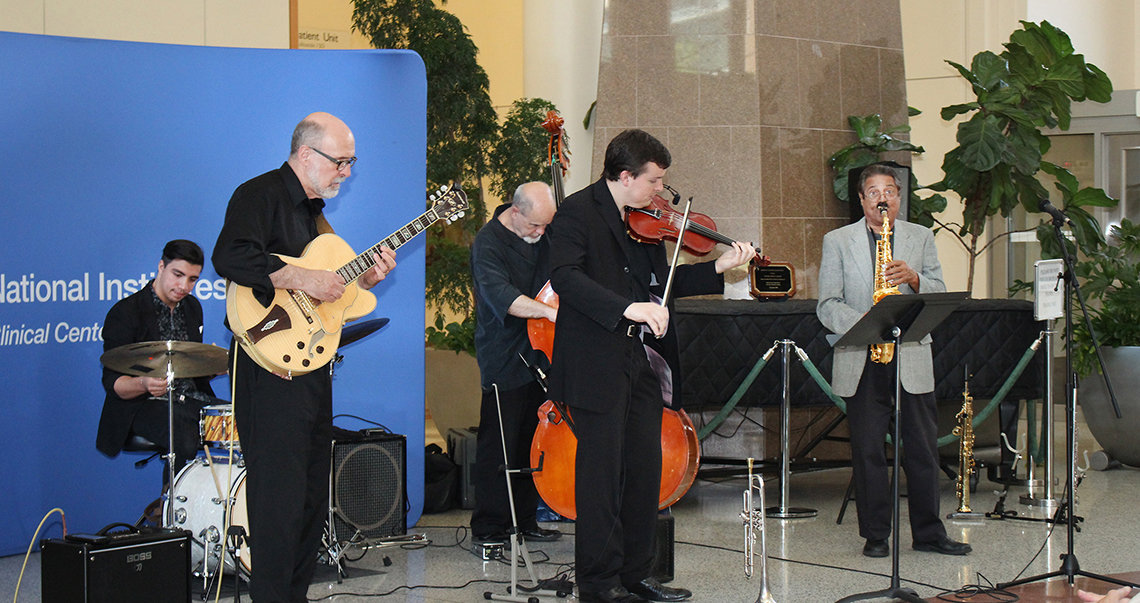 The University of Maryland Jazz Quintet performs in the CC Atrium.