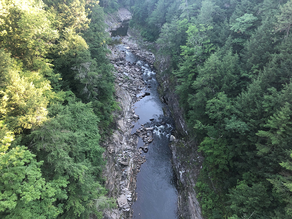 A gorge that runs through Vermont