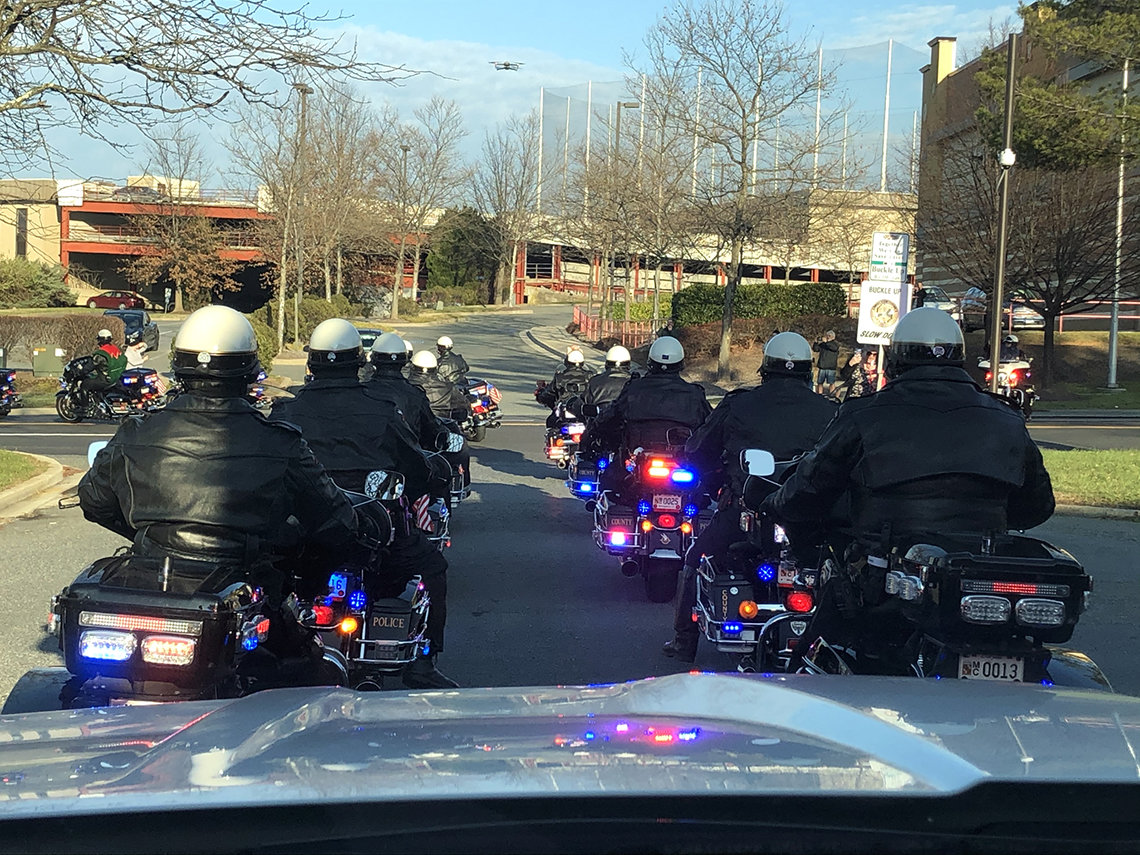 Large group of motorcyclists