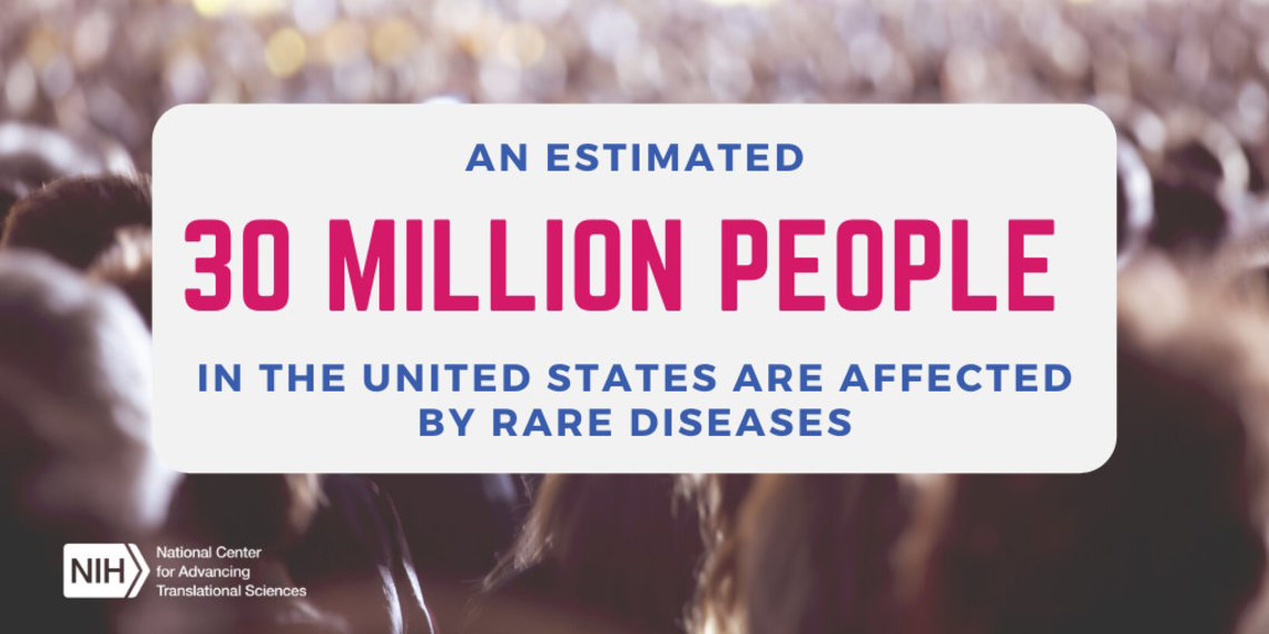 An infographic that reads, "An estimated 30 million people in the United States are affected by rare diseases"