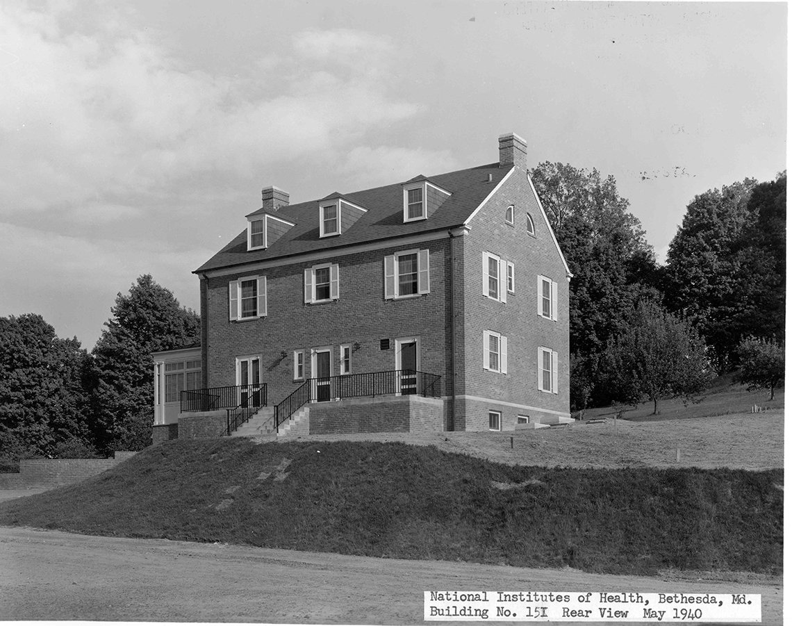 A historical photo of the back of  Bldg. 15H