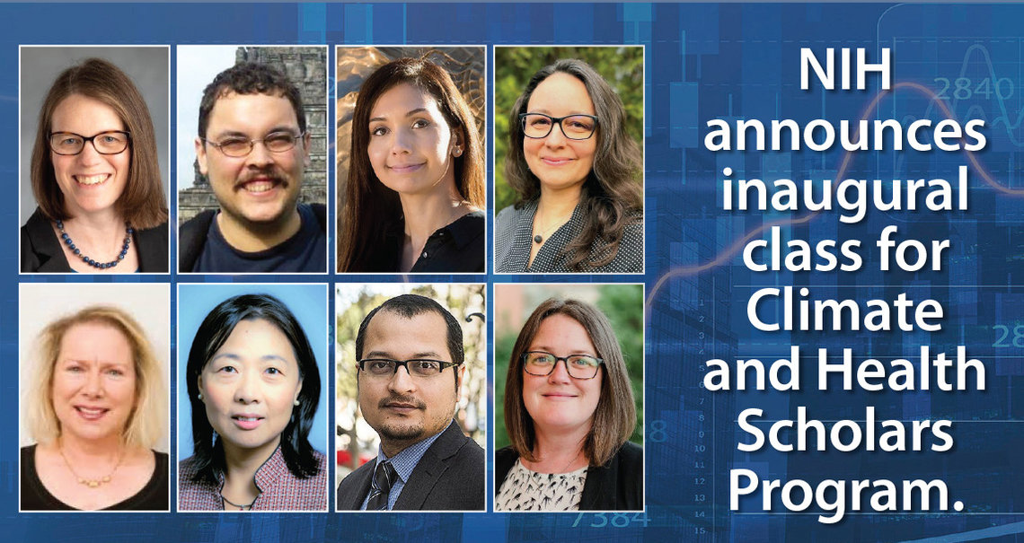 Head shots of the 8 inaugural class of climate and health scholars