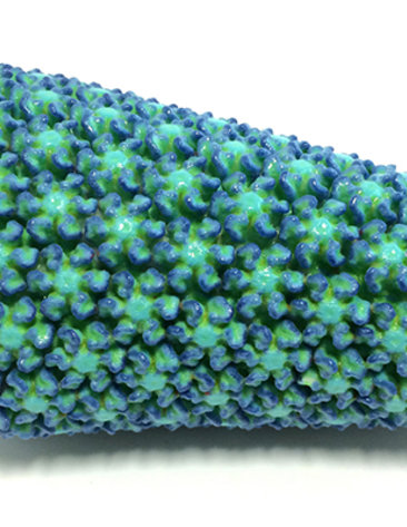 Green cone-shaped capsid of HIV