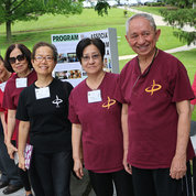 Integral Tai Chi Group with instructor Hoang-Tam Hiltons (c) of NIH, demonstrated how regular practice of Tai Chi benefits balance, strength and a sense of well-being.  PHOTO: KATIE CHAN