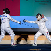 There was even a women’s épée gold medal fencing bout from NHGRI. PHOTO: MARLEEN VAN DEN NESTE