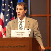 NCATS director Dr. Christopher Austin welcomes attendees to Rare Disease Day. PHOTOS: JONATHAN FROST, MEGAN SCHARTNER