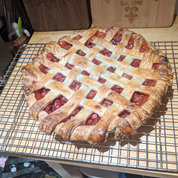 "I’ve always wanted to cook with rhubarb," Butler continued, "so I made a strawberry rhubarb pie with lattice crust. Can’t wait for them to come back in season next year.” 