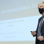 Collins briefly discusses “ARPA-H,” a potential new health research component devoted to scientific breakthroughs that would be housed within NIH. PHOTO: CHIA-CHI CHARLIE CHANG