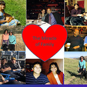 The collage features photos of D’Souza's family along with the words "The Miracle of Family" in a heart shaped-box and the phrase, "The Most Precious of Life's Gifts..."