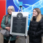 The underpass is named “Phil Alperson Way” to honor one of its strongest proponents. His wife and daughter attended the dedication. PHOTO: CHIA-CHI CHARLIE CHANG
