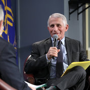 In an open chat with Burklow, Fauci reflects on his career at NIH. PHOTO: CHIA-CHI CHARLIE CHANG