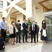 CC’s David Saeger takes fellows on a tour of the building. PHOTO: Chia-Chi Charlie Chang