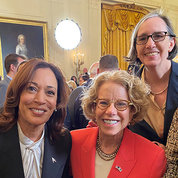 U.S. vice president smiling in selfie with Bianchi and Rathmell at the White House