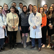 Bertagnolli met with research residents of the University of Alabama at Birmingham General Surgery Residency Program, along with Chen (front, r) and Dean Agarwal (r).  PHOTO: UAB